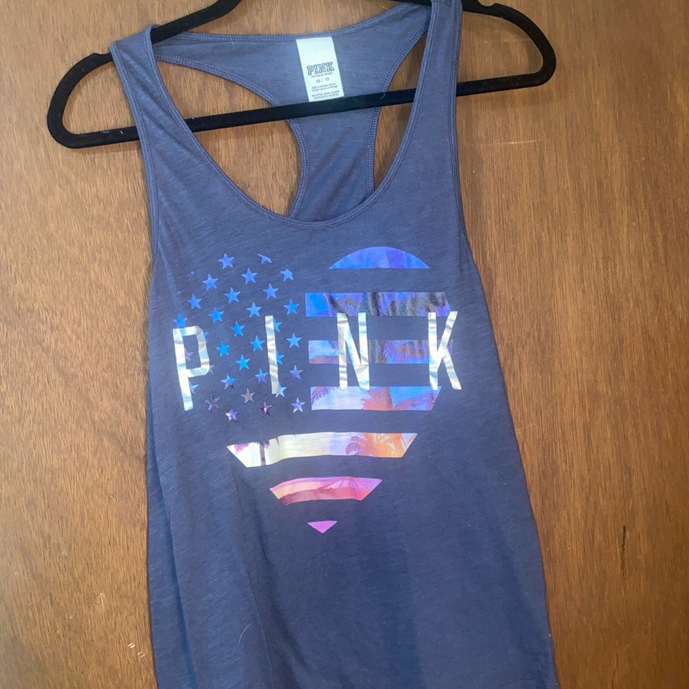 Gray graphic Victoria’s Secret Pink tank top